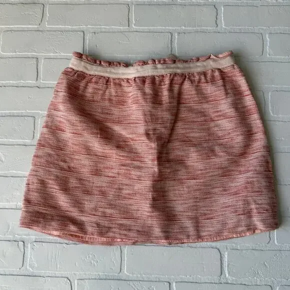 Fossil Women's Pink Lined Cotton Blend Pullon Tie Waist Mini Skirt sz M - Picture 2 of 5